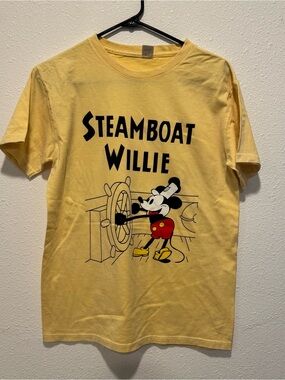 Disney "Steamboat Willie" Mickey Mouse Shirt Vintage Style Graphic Tee